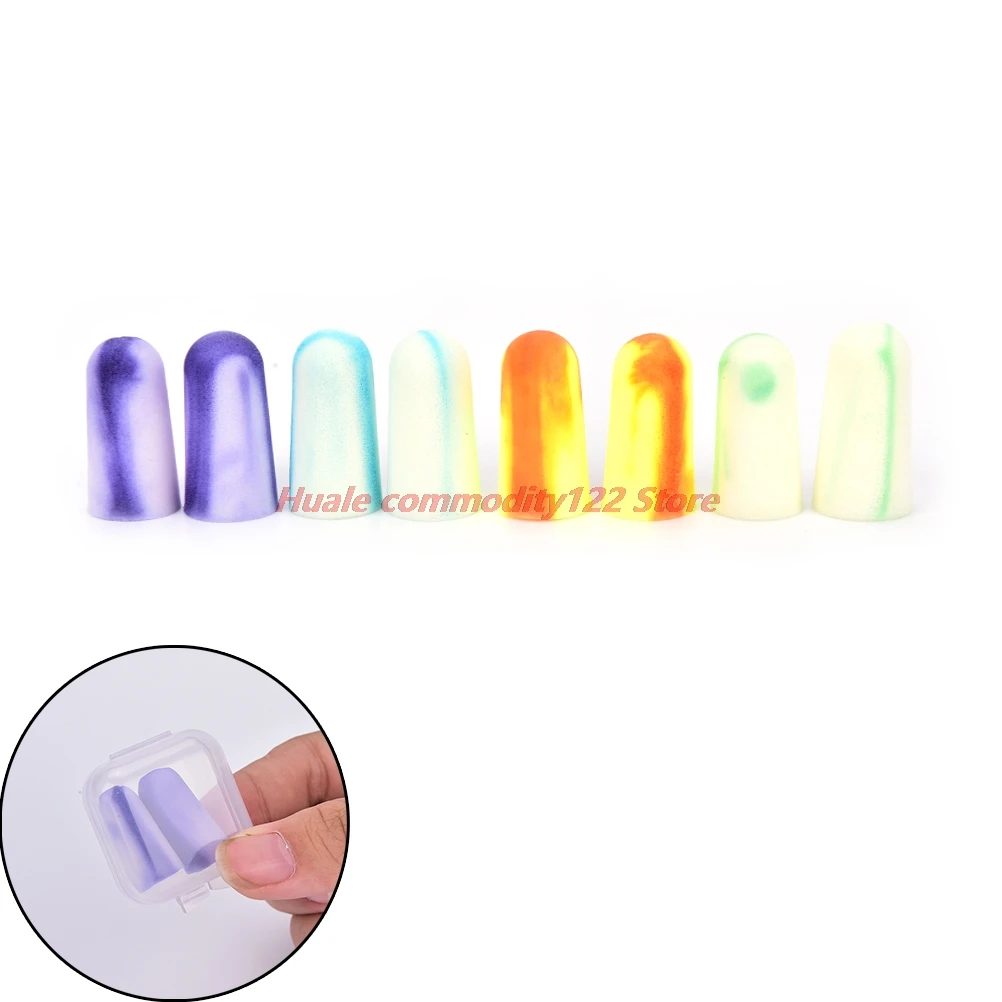 

New 4Pair Colorful Soft Foam Ear Plugs Travel Sleep Noise Prevention Earplug Noise Reduction For Travel Sleeping Health Box