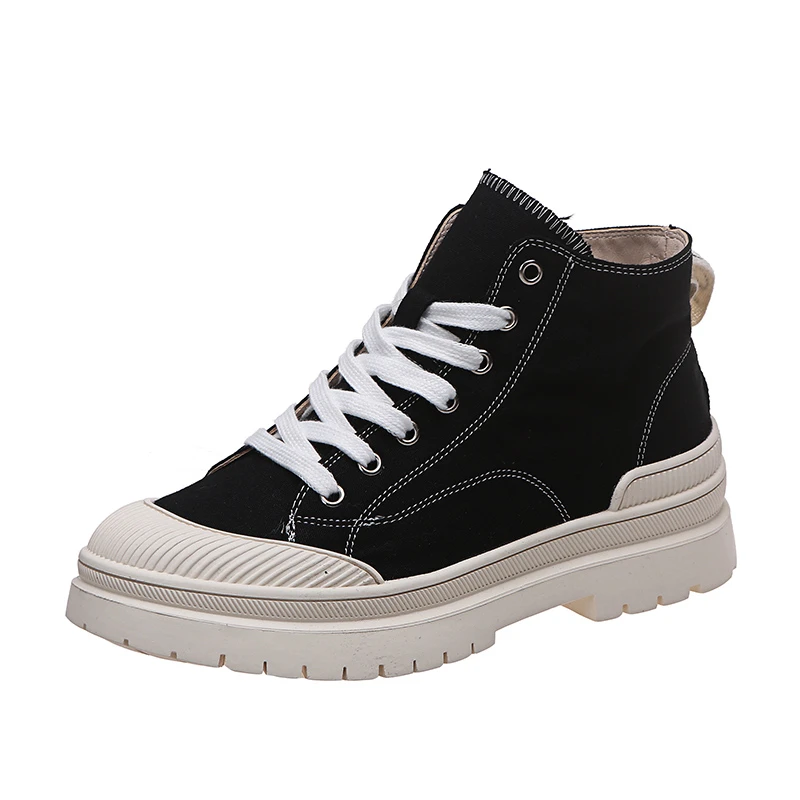 

2021 New High-top Women Canvas Shoes Autumn Fashion Thick-soled Ladies Single Shoes Casual Personality Sports Shoes Women Shoes