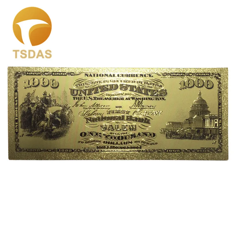 Позолоченные банкноты коллекционные золотые 10 шт./лот США 1000 долларов 24k Золотая