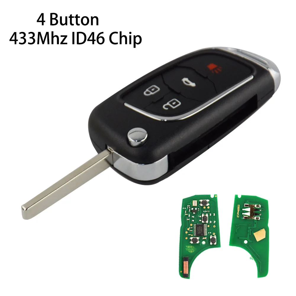 OkeyTech 433 МГц ID46 чип модифицированный Флип дистанционный Автомобильный ключ для Opel