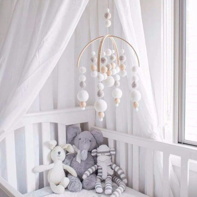 Bed Bell for Baby DIY Wooden Mobile Frame Crafts Natural Wood Hanger Kit Wind Chimes Room 17Pcs | Дом и сад