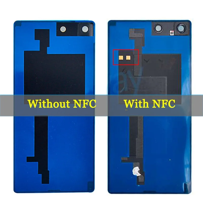 

New Rear Glass Back Battery Cover Door For Sony Xperia M5 E5603 E5606 E5653 Housing Case With NFC Connector+Sticker For SONY M5