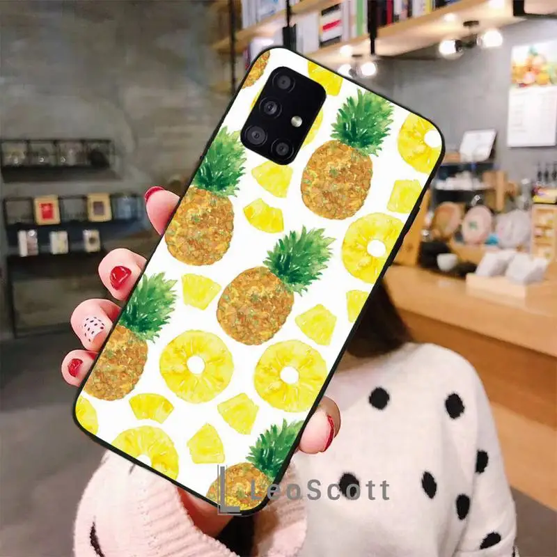 

Banana pineapple fruit Phone Case For Samsung A32 A51 A52 A71 A50 A12 A21S S10 S20 S21 Plus Fe Ultra