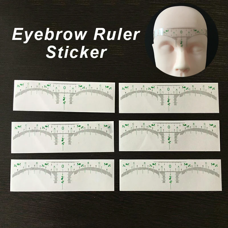 

100pcs Microblading Disposable Eyebrow Measuring Stencil Sticker Ruler Permanent Makeup Tattoo Brow Shaping Tools PMU Supplies