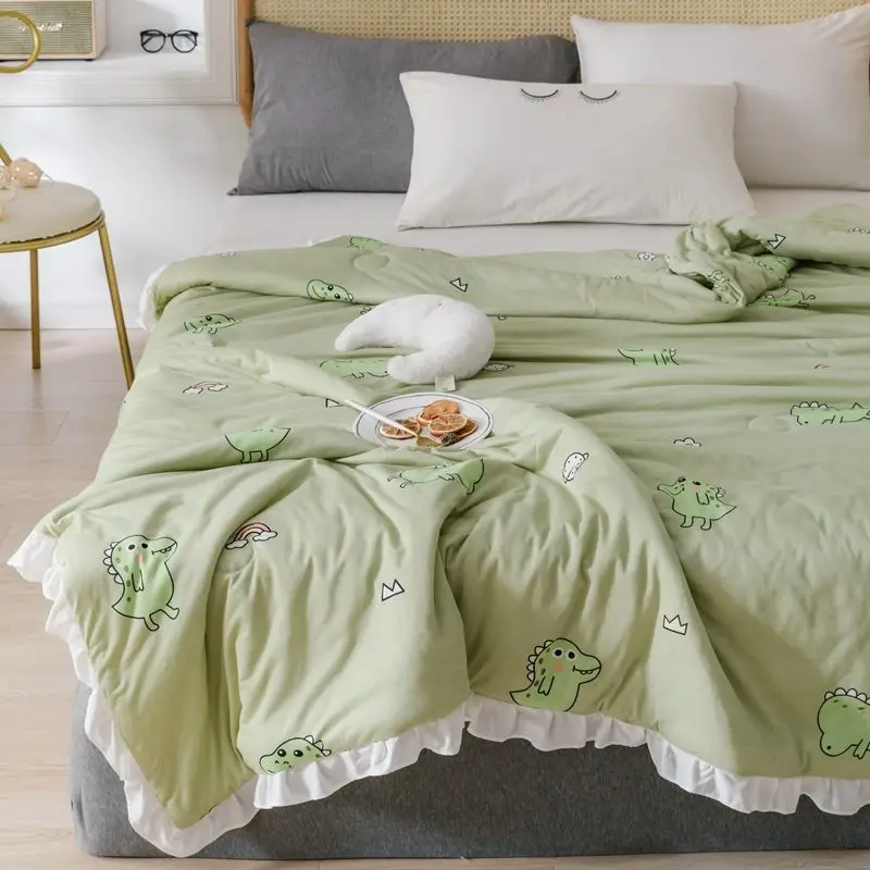 

Летнее одеяло из хлопка, легкое одеяло для сна, проветривающее, тонкое, для студенческого общежития с героями мультфильмов