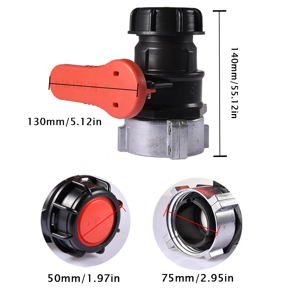 

Hose Adapter Connect Switch Ton Barrel Switch Chemical Barrel Valve Acid And Alkali Resistant DN50 Polyethylene Aluminum Alloy