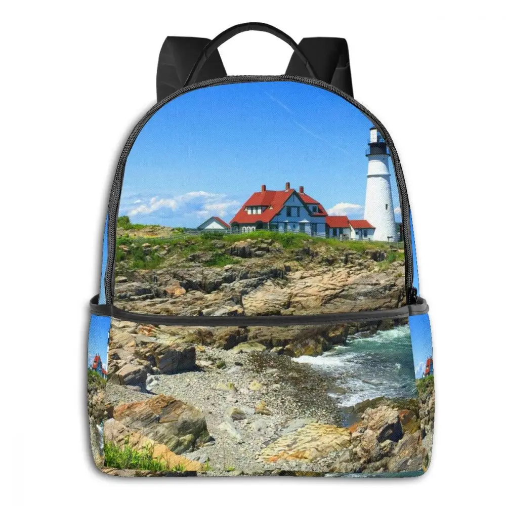 2020 Lighthouse Beach Children Backpacks Schoolbag Book Bag Kids Backpack Children School Bag Girl Boy Backpack