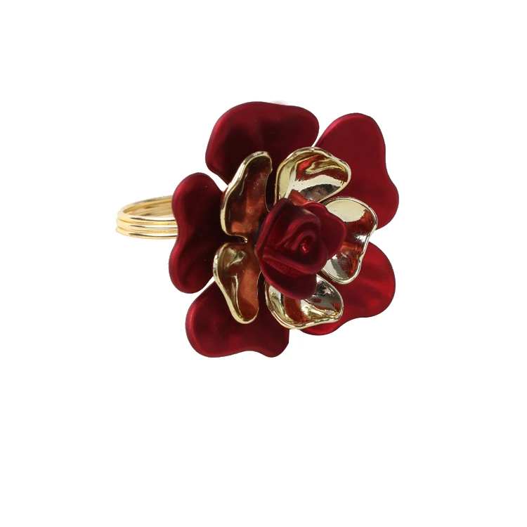 

6Pcs/Lot Two-Color Floral Napkin Ring Napkin Ring Fine Napkin Button Wedding Table Decoration Napkin Ring