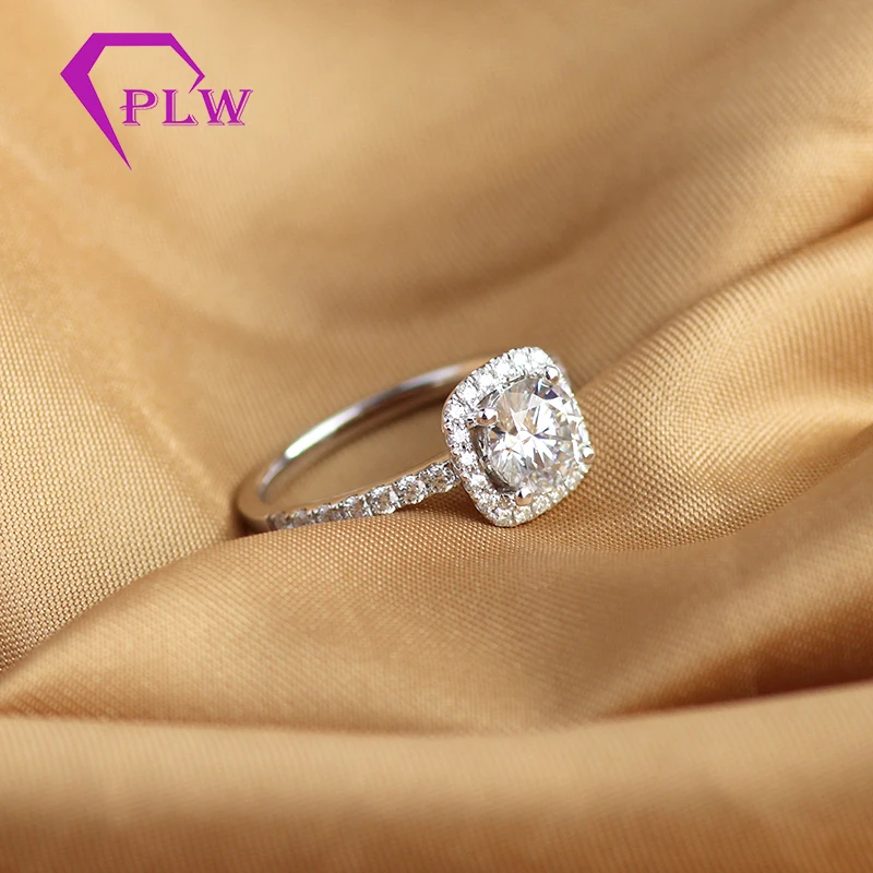 Обручальное кольцо с муассанитом и бриллиантом подушкой вечная бриллиант 2019 см 1