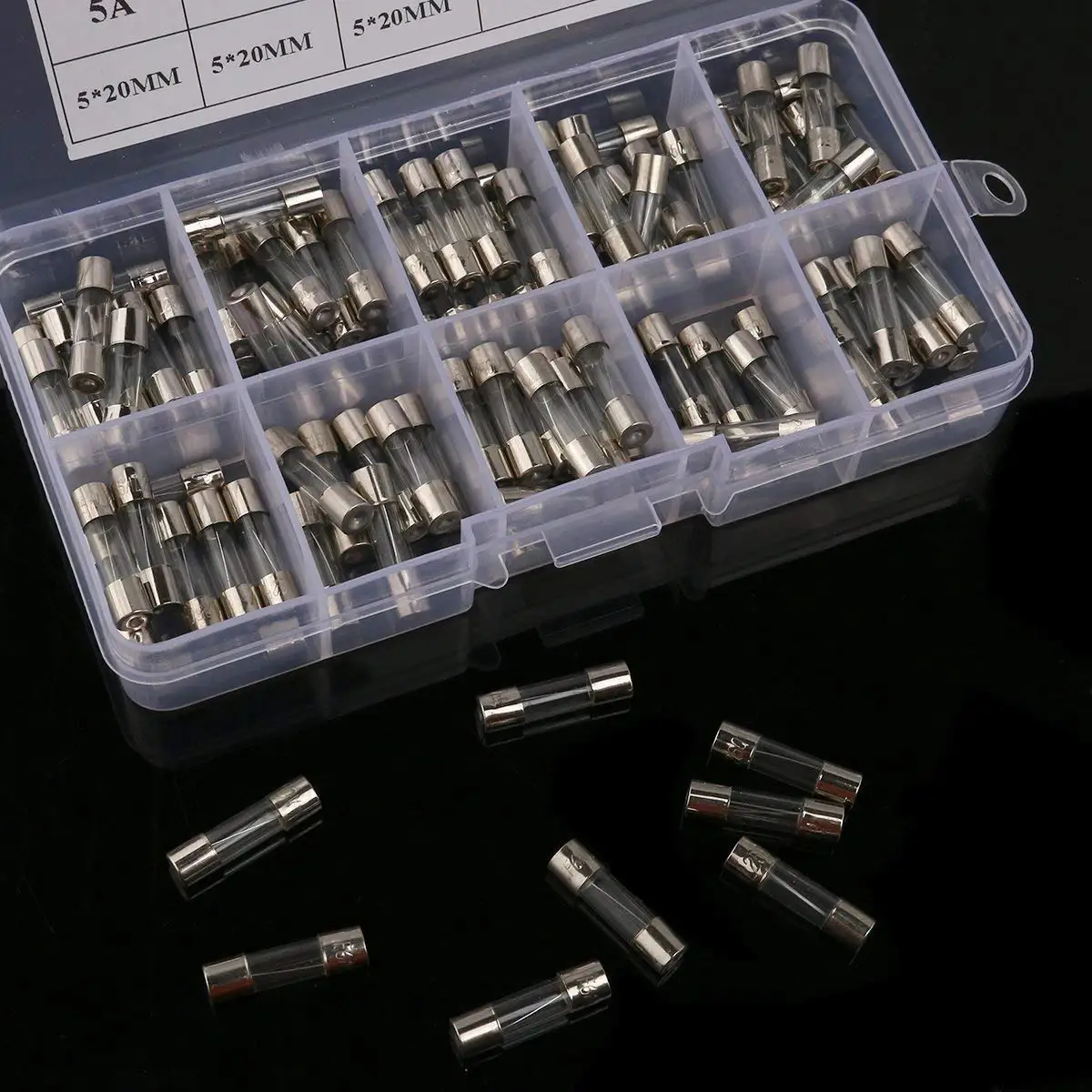 100Pcs 5x20mm Electrical Fuse Amp Fast-blow Glass Box for car boat motorcycle | Автомобили и мотоциклы