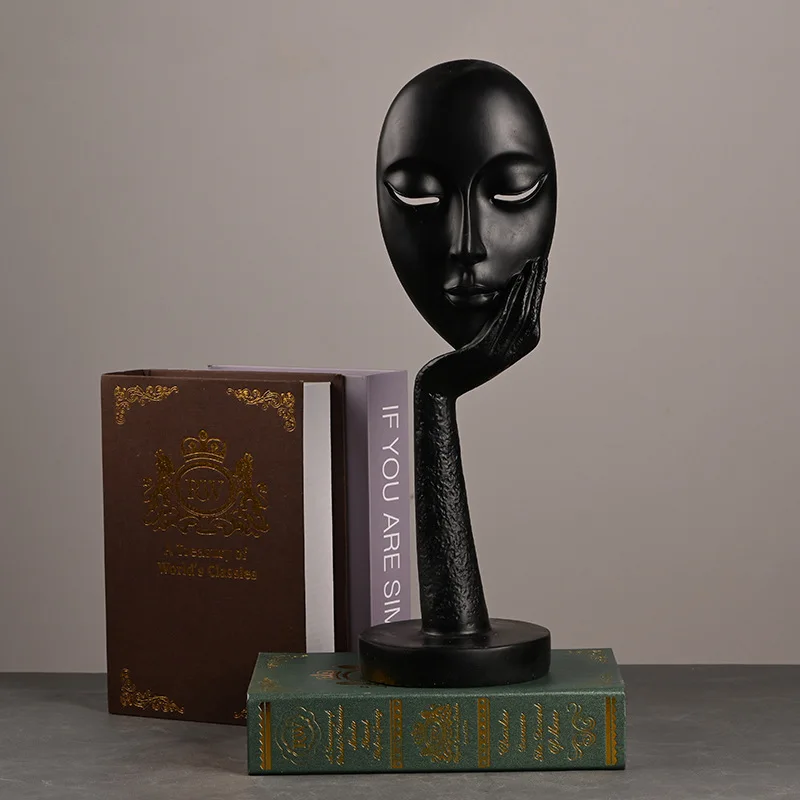 

Retro Resin Crafts Thinker Mask Decoration Living Room TV Cabinet Home Decoration Study Decoration Character Resins Home Decore