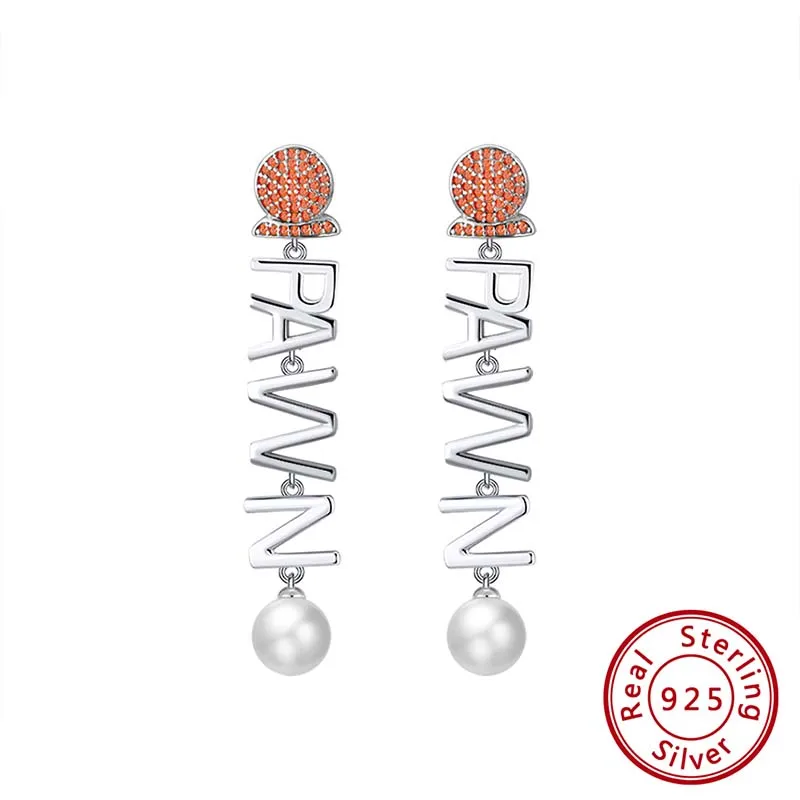 SE142 ORSA JEWELS, 925, женские серьги-капли в шахматы, Стерлинговое Серебро, AAA, циркон и искусственный жемчуг, женские серьги, ювелирное изделие, SE140 - Цвет камня: SE142