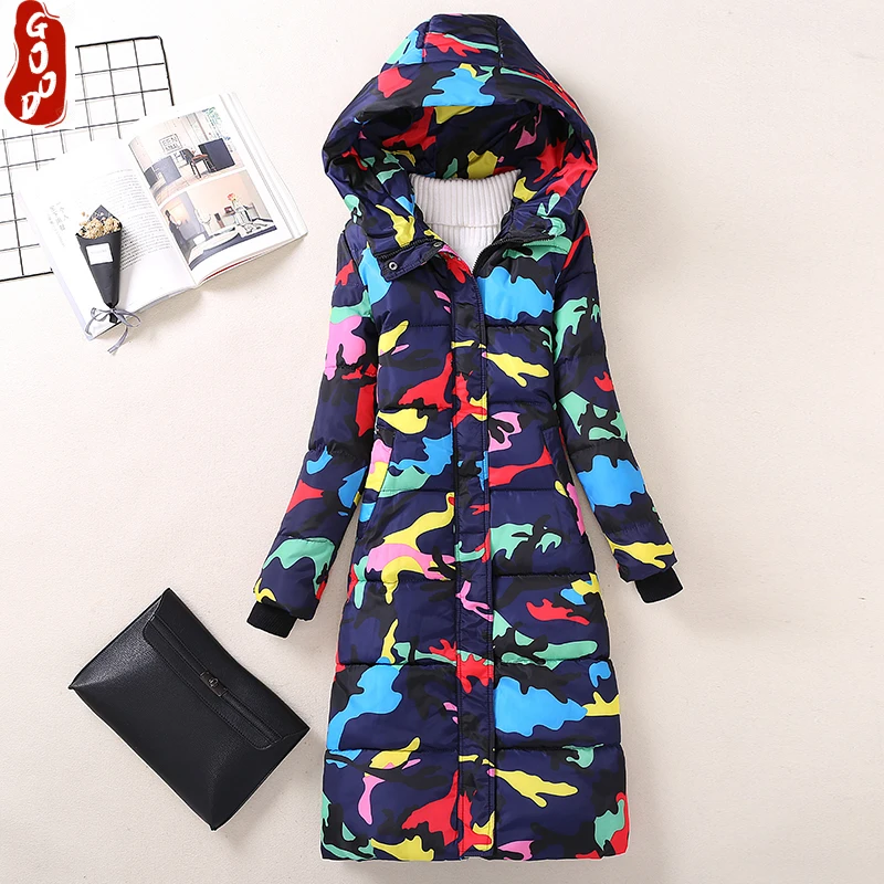 

Fashion Winter Jacket Women 2021 Print Thick Warm Female Jacket Cotton Coat Parkas Jaqueta Feminina Inverno Hiver LW2352