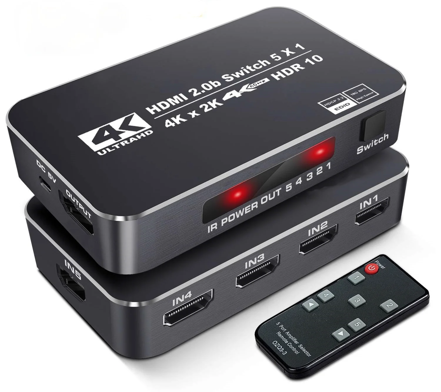 Коммутатор 2 0 совместимый с HDMI 5 в 1 4k60hz hdcp2.2 hdr10 Dolby панорамный звук|Компьютерные