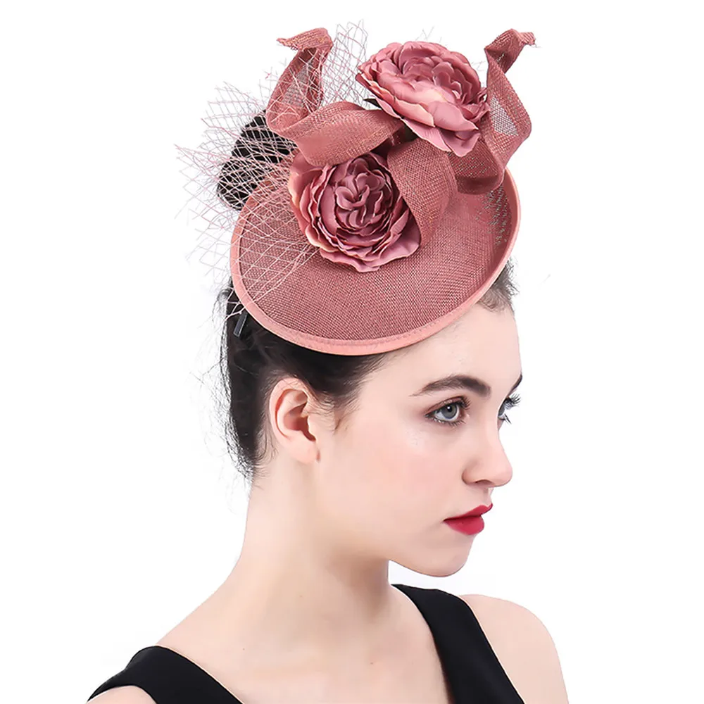 

Wedding Fancy Flower Chapeau Cap For Ladies Church Fascinator Hat Women Charming Event Race Party Headpiece Hair Clip Headwear