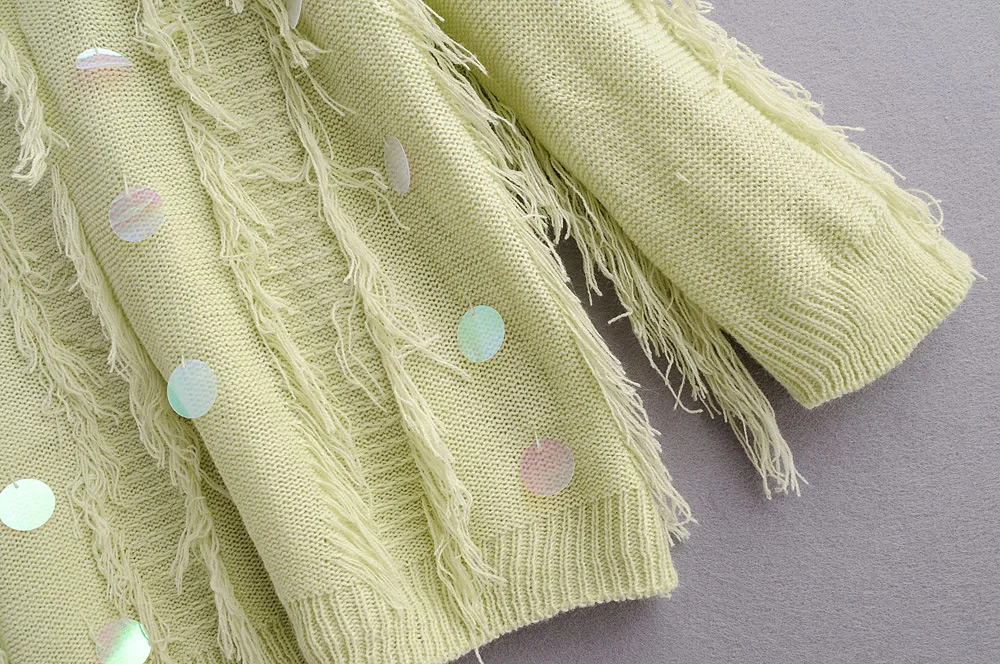 

Women Clothes 2019 Autumn and Winter Clothes Women Fringed Handmade Beaded Sequins Pull Femme Pullover Women Sweater Women