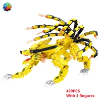 429pcs ninja mythical creatures fights monster spider nine tails fox building blocks snake figures model bricks toys child