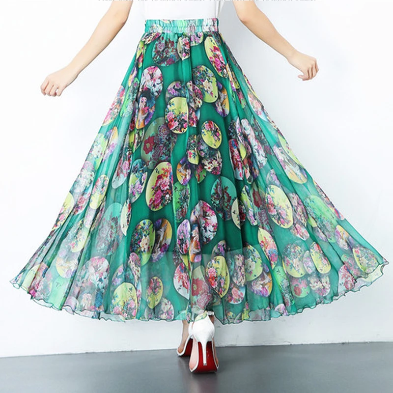 Богемная Праздничная юбка 2020 летняя трапециевидная с завышенной талией