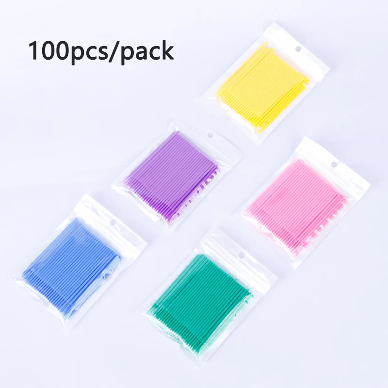 100 шт./пакет одноразовые Кисточки для макияжа ресниц микро кисточка туши