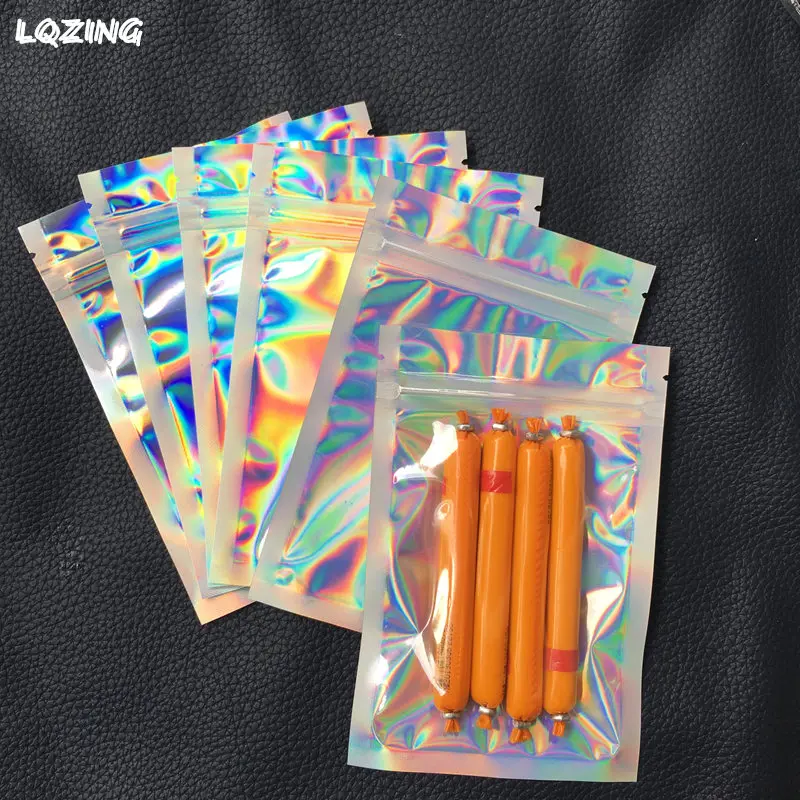 Плотные пакеты с лазерной фольгой и застежкой-молнией 100 шт. односторонние