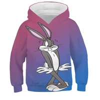 anime fashion childrens hoodie rabbit 3d printing malefemale sportswear casual fun pure cotton spring and autumn starling