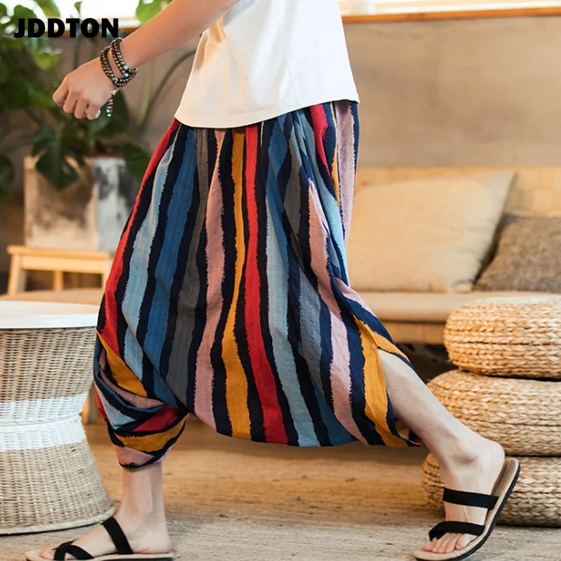 Мужские свободные шаровары JDDTON хлопковые в китайском стиле повседневные с