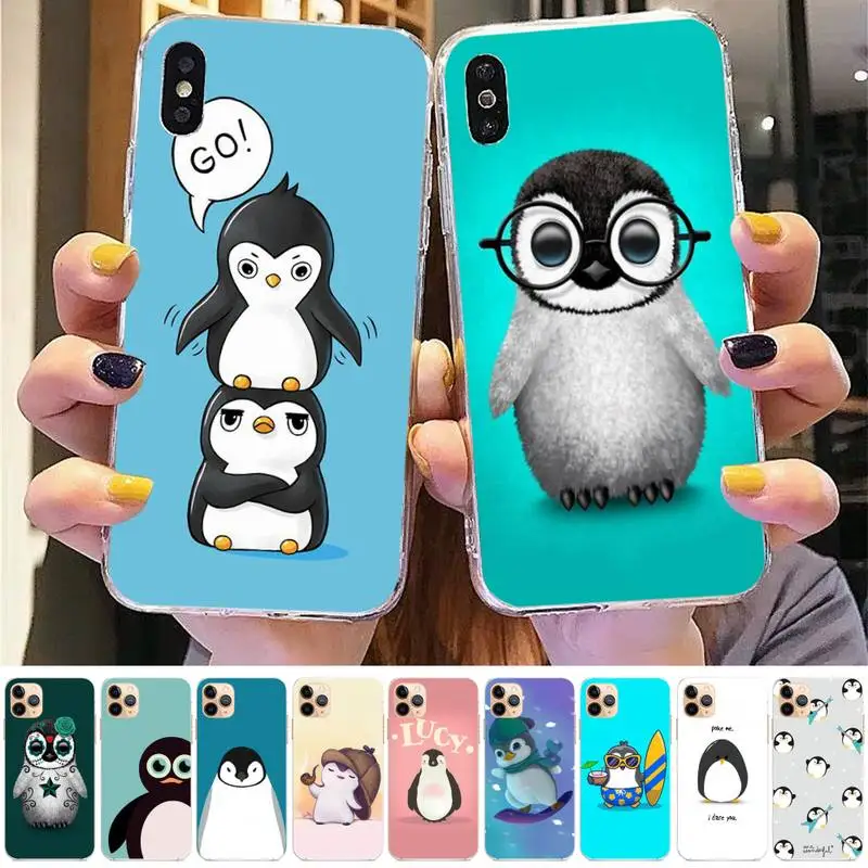 Милый чехол для телефона с милым пингвином iphone 13 8 7 6 6S Plus X 5S SE 2020 XR 11 12mini pro XS MAX |