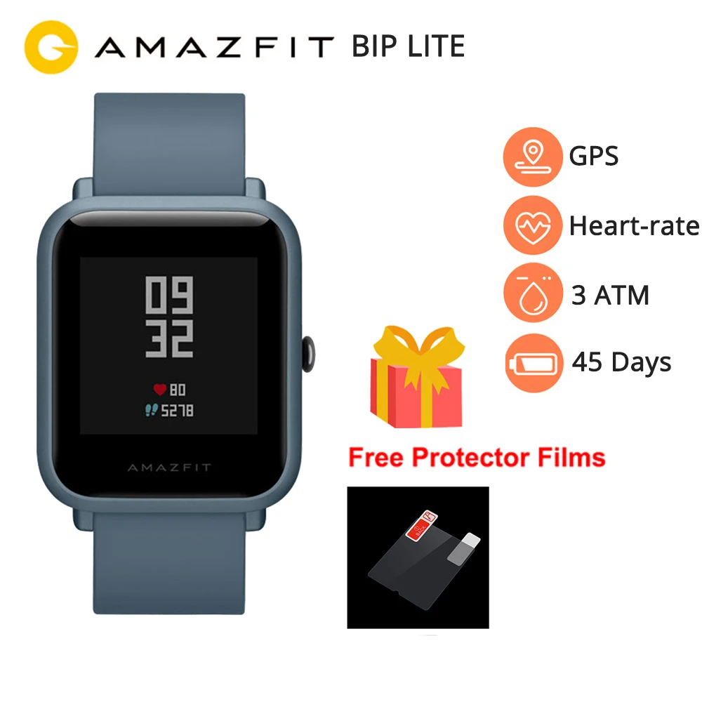 ES Amazfit Bip Lite Смарт-часы Для мужчин Для женщин gps Bluetooth Смарт-часы 45 дней Срок службы батареи 3ATM в соответствии со стандартом водонепроницаемости
