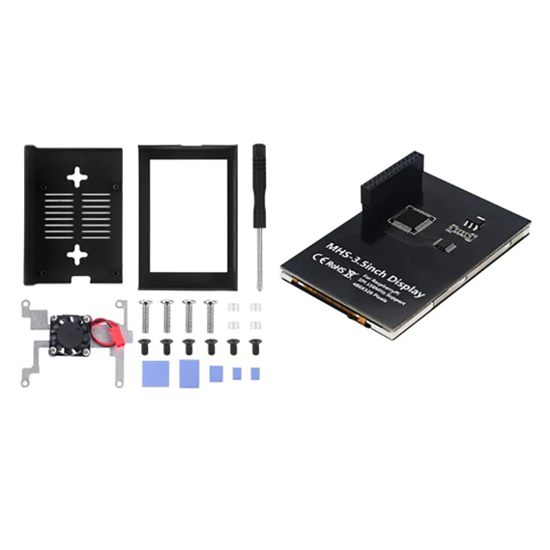 

Экран для Raspberry Pi 4B Press, 60fps 320X480 Pixel MHS, дисплей 3,5 дюйма с охлаждающим вентилятором, металлический корпус в комплекте