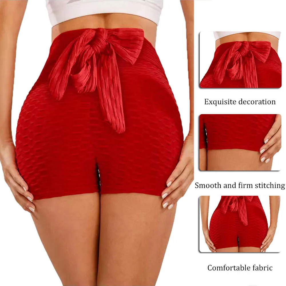 

Sexy Women's Leggings Solid Elastic Waisted Bow Tie Sexy Leggins Femme Stretchy Summer Short Legging pantalones de mujer