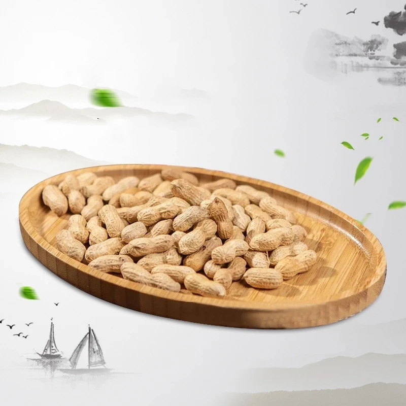 

Oval Bamboo Pan Plate Tea Tray Fruit Dishes Saucer Dessert Dinner Bamboo Bread Storage Trays