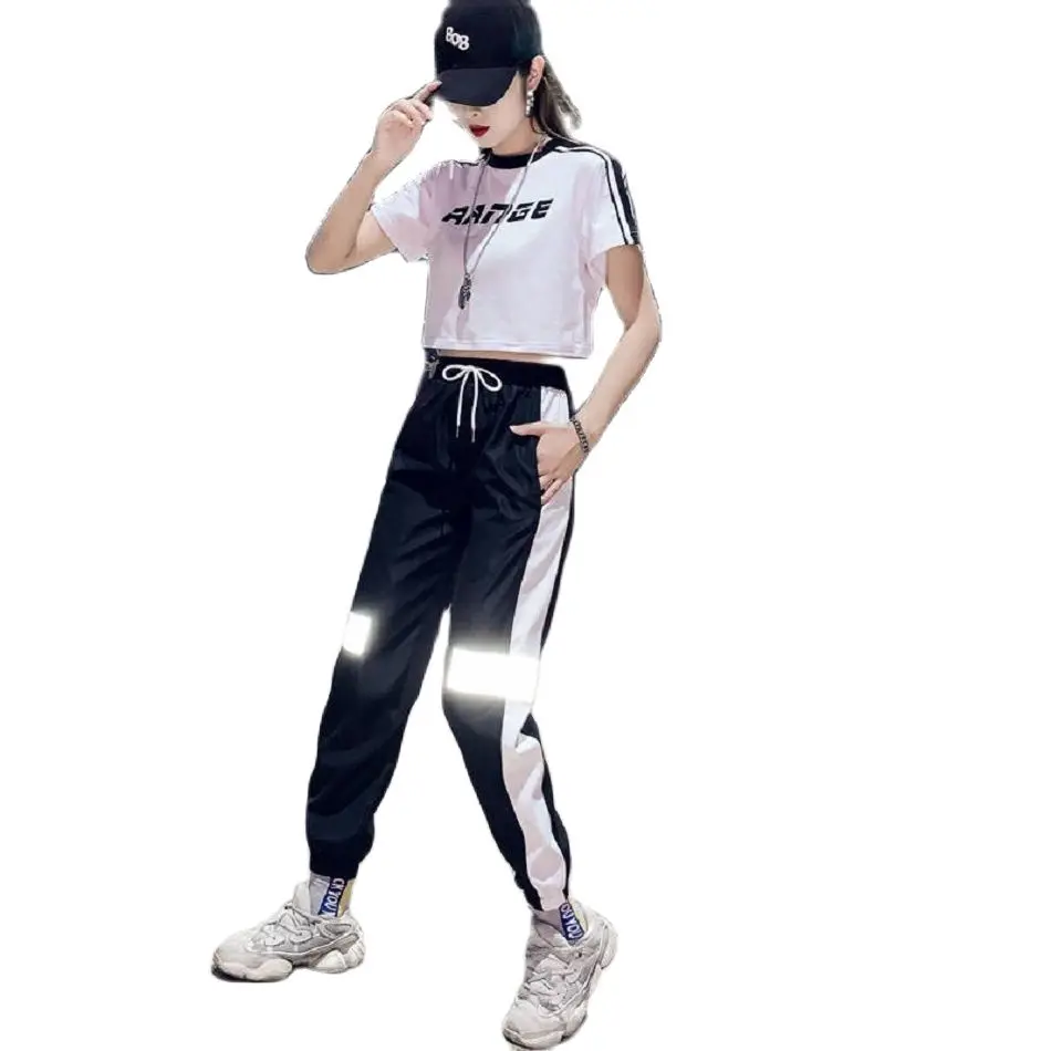 Женский спортивный костюм свободного покроя Корейская одежда большого размера