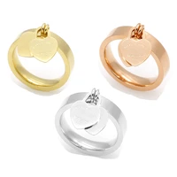 rose gold plating girl women ring stainless steel charm finger rings sweet heart trendy female ring jewelry gift multi size
