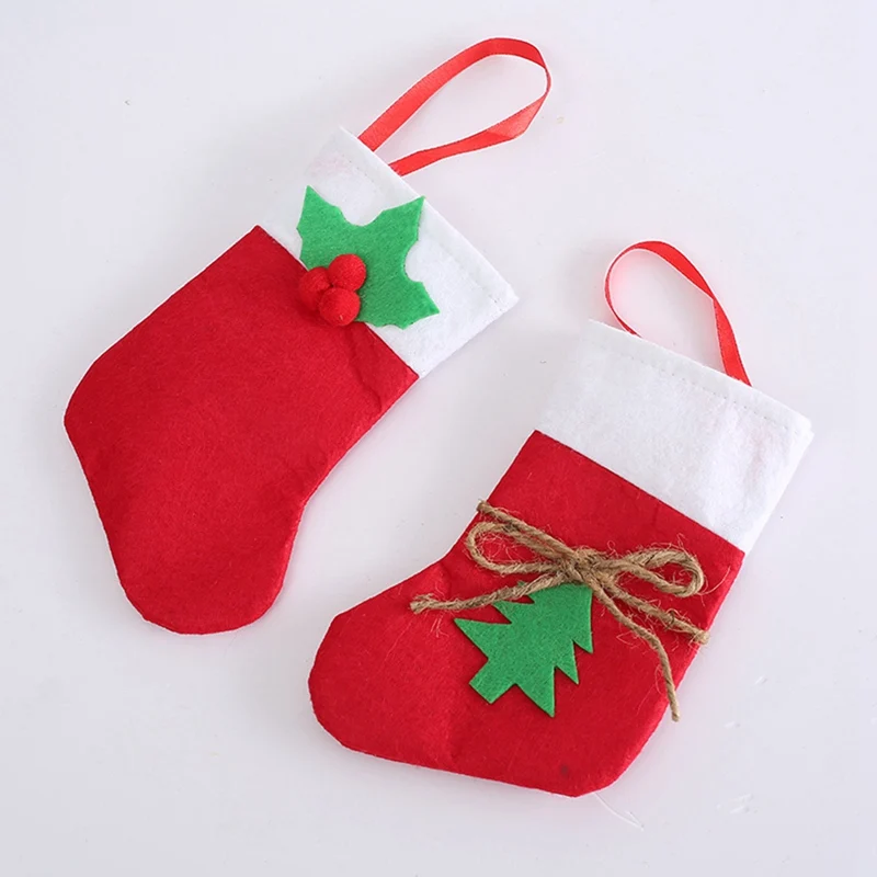 Рождественские подвесные ложки Носки с рисунком Санта Клауса товары для