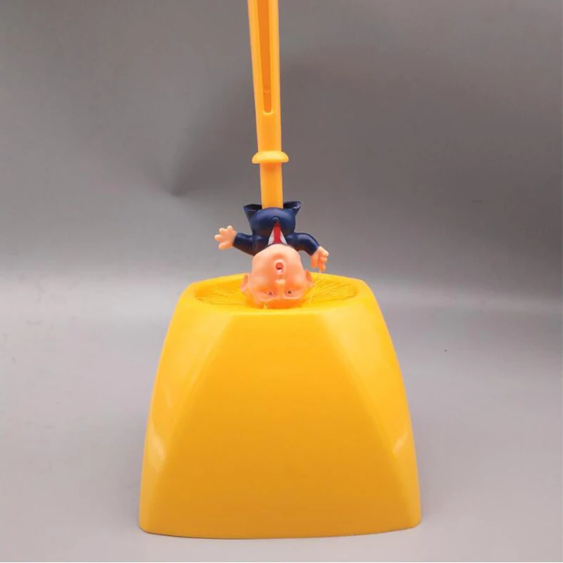 

Trump Shaped Toilet Brush New Durable Plastic Household Bathroom WC Cleaning Borstel Toilet Cleaner Brushes Clean Tools