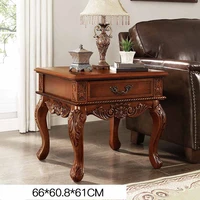 american corner table solid wood sofa side table european living room side table small coffee table with drawer retro square