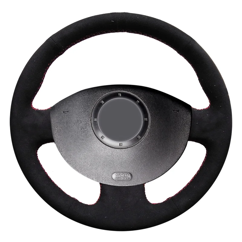 WCaRFun черный замшевый чехол рулевого колеса автомобиля для Renault Megane 2 2003-2008 Kangoo 2008