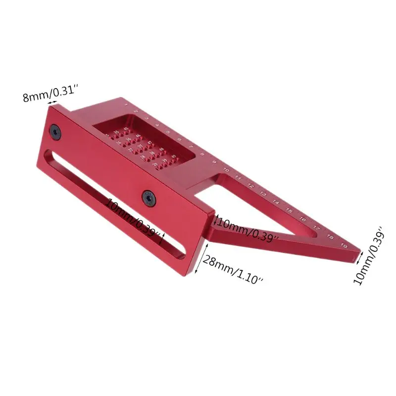 

Woodworking T Square Marking Gauge 3D Hole Ruler Scriber Miter 45 90 Ruler Scribing Gauge Carpenter