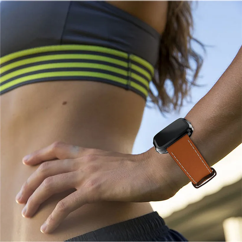 

Leather Watch Band For Fitbit Versa Bracelet Watch Band New Luxury fitness tracker activity tracke watch fitness bracelet