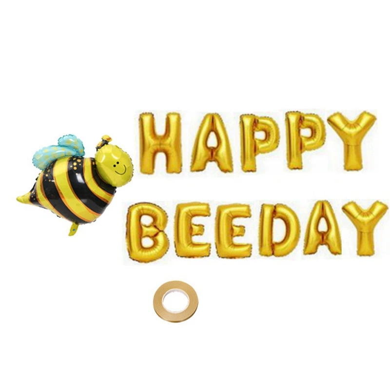 16 дюймов с золотой надписью Bee Theme украшение из фольги воздушные шары посылка для
