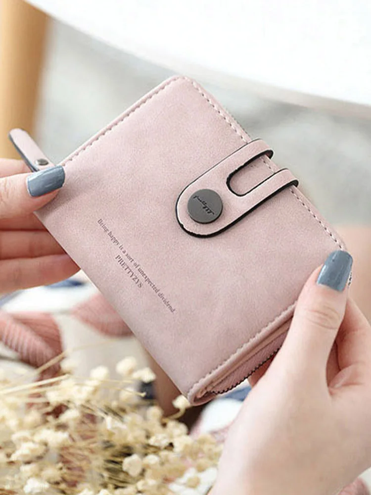 

Prettyzys Fashion PU Leather Short Women Wallet Zipper Small Women Wallets Card Bag With Coin Purse Pockets Credit Holders