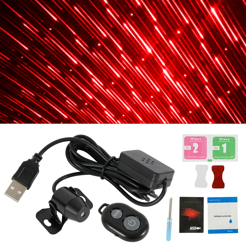 Автомобильная атмосферная окружающая звезда света RGB Красочная музыкальная