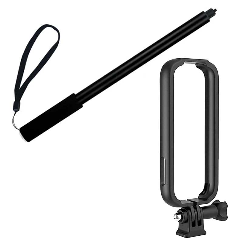 

1 Pcs Invisible Selfie Stick 2M Handle Time Rotation Pole Monopod & 1 Set Protective Frame Case Holder Adapter Mount