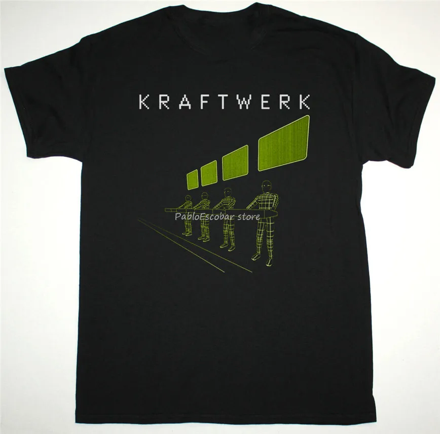 Kraftwerk 3D черная футболка электронный краутрок неу! Спереди 242 Ultravox большой размер