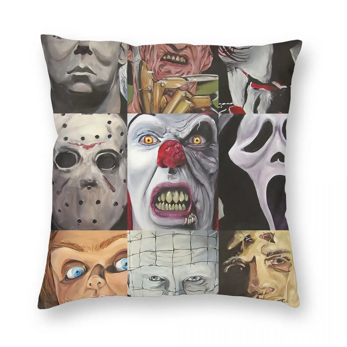 

Spooky Michelle Johnson Pillowcase Printed Polyester Cushion Cover Decoration Clown Chucky Scream Throw Pillow Case Cover Home