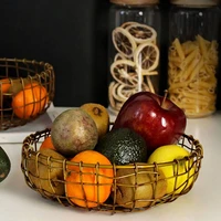 vintage style fruit vegetable storage bowls metal wrought iron storage basket fruit baking bread snack basket