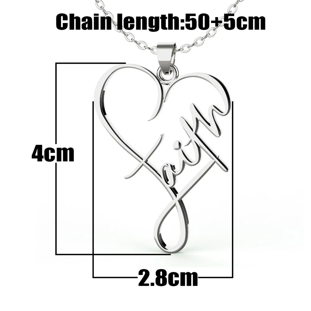

Stainless Steel Necklace Gold Silver Color FAITH Pendant Cross Necklace For Women Men Fashion Jewelry Gift LGS1658