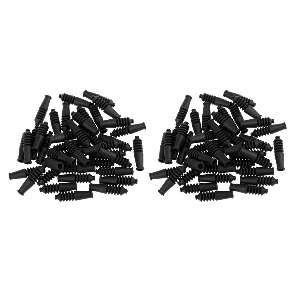 

80x Rubber Black Bike V Brake Noodle Boot End Sleeves Parts Accessories
