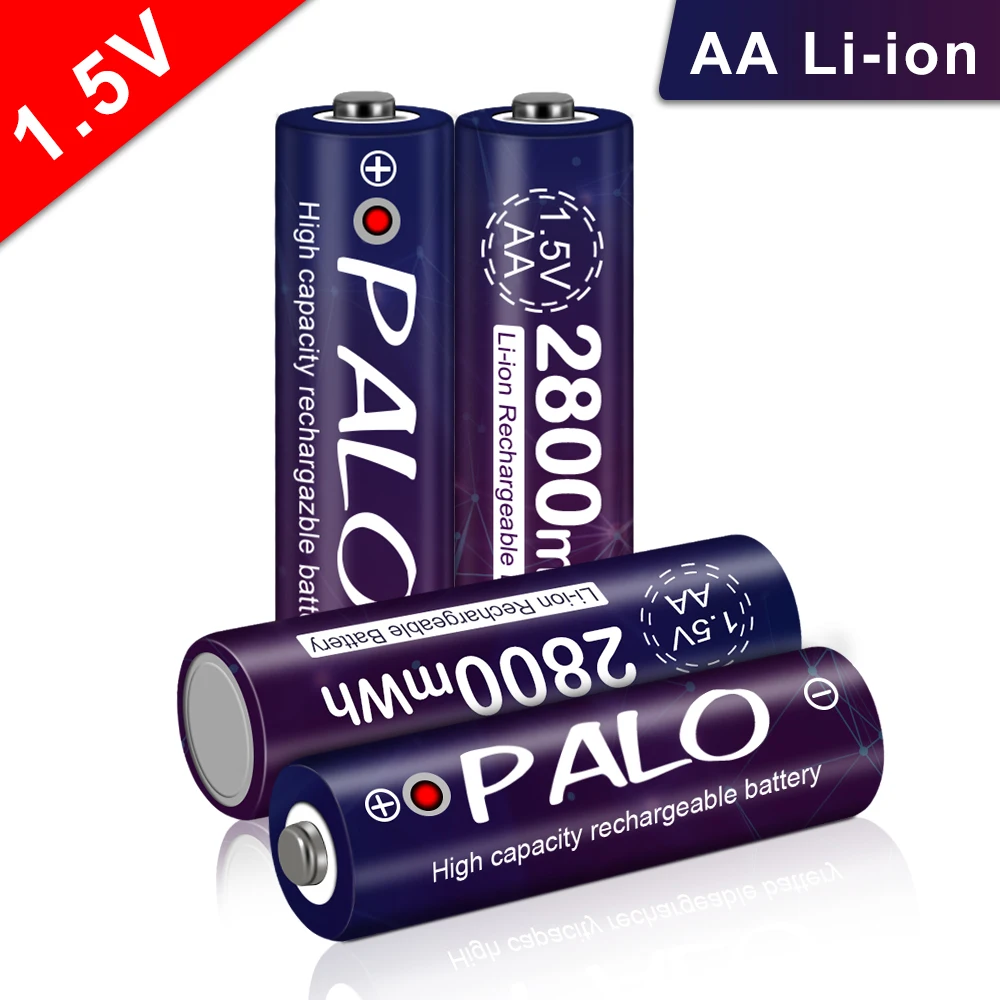 PALO 100% оригинальный 2800mWh aa Аали ионный Перезаряжаемые Батарея стабильное