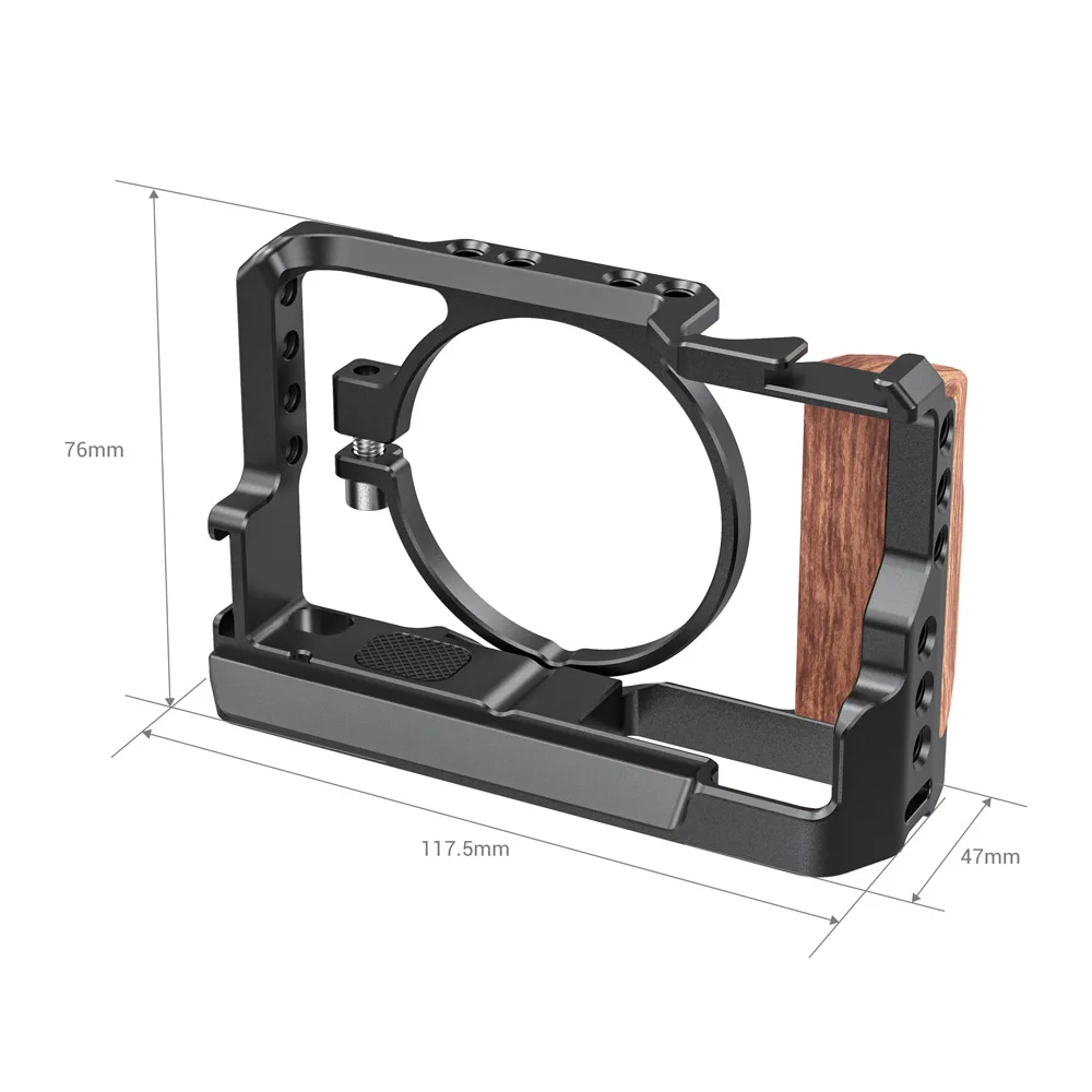 Клетка SmallRig RX100 VII для камер Sony и VI комплект видеосъемки с деревянной ручкой 1/4